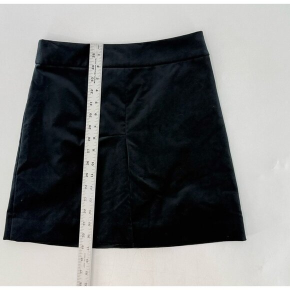 J.Crew Black Velvet Mini Skirt Size 2 Lined Front Pleat Preppy Event Classic - Picture 9 of 11